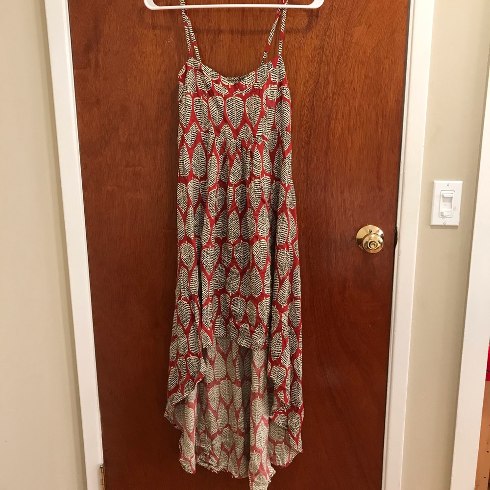 Geometric Arrow Print High Low Dress